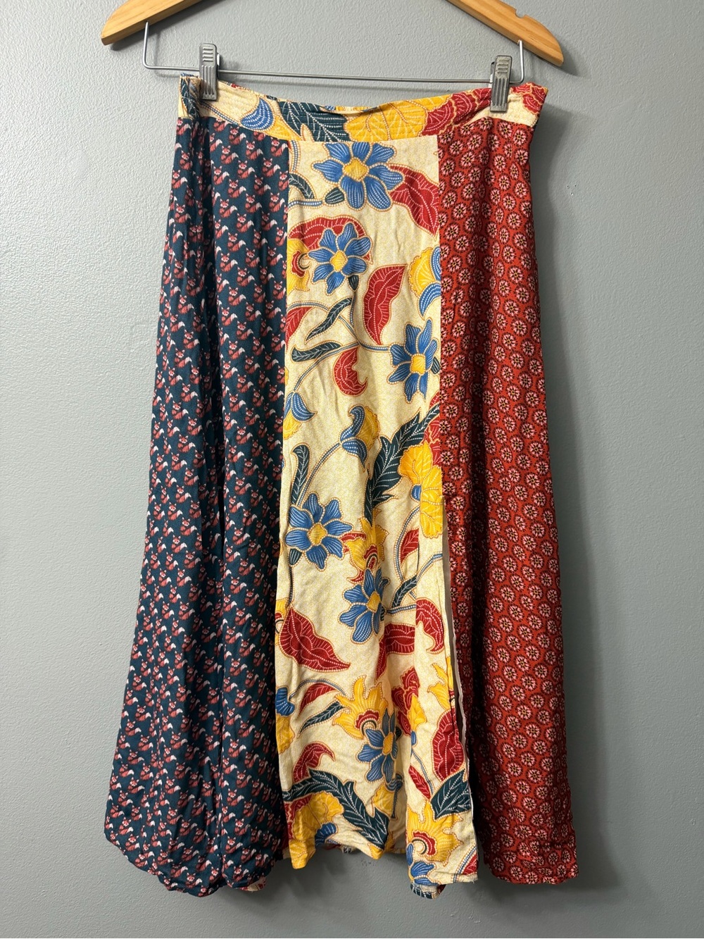 Anthropologie Danielrainne Bohemian Floral Patchwork Maxi Skirt - Multicolor xs
